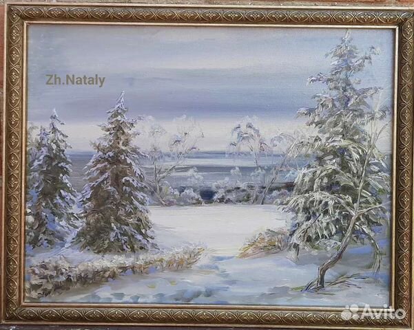 Картина Ёлочки в парке, зимний пейзаж ZhNataly