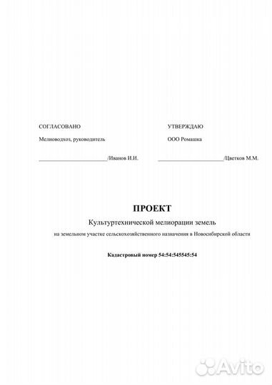 Проект мелиорации культуртехнической