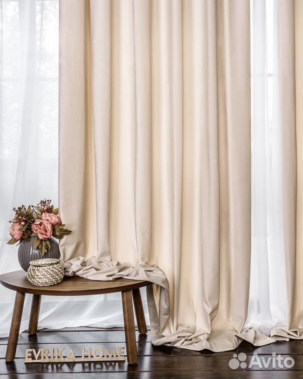 Комплект штор бархат Беллиссимо Ванильный крем