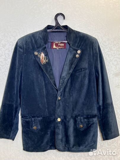 Крутая итальянская замшевая куртка, ог.120,винтаж