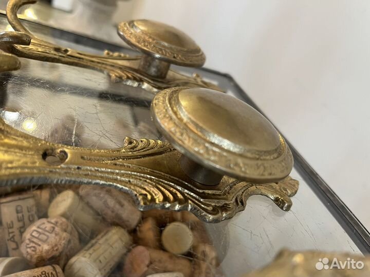 Вешалка настенная крючок антикварный. Латунь. Фра