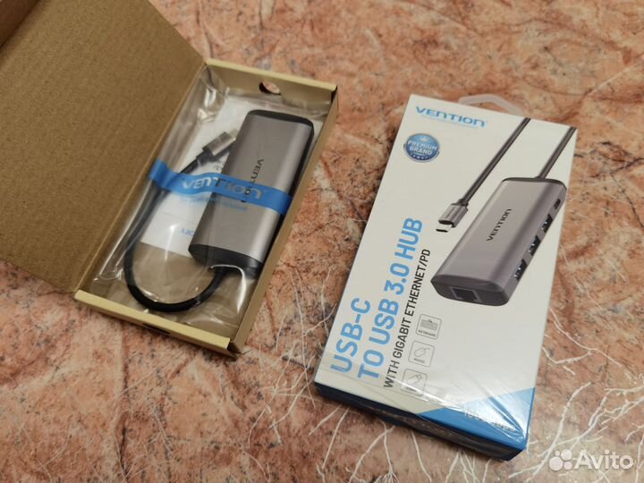 Hub Хаб Vention tgdhb RJ45/3xUSB 3.0/PD