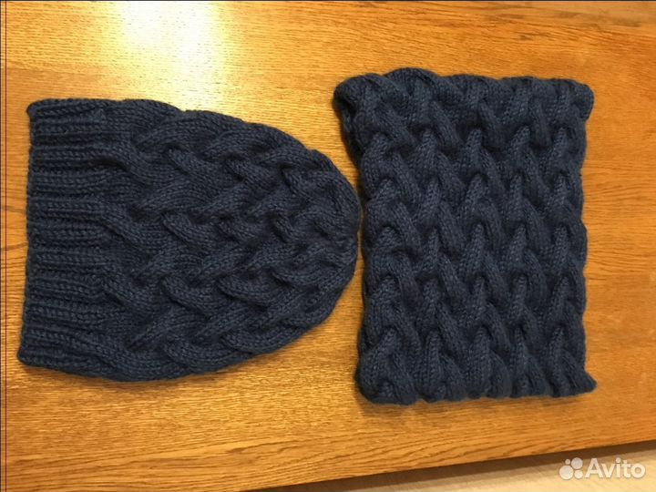Вязаная шапка и снуд