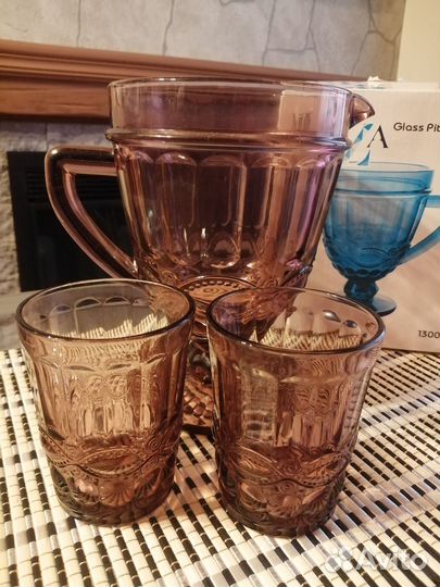 Набор кувшин и стаканы новый. lefard, стекло muza