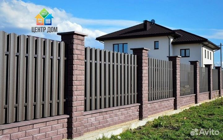 Штакетник для забора, евроштакетник металлический