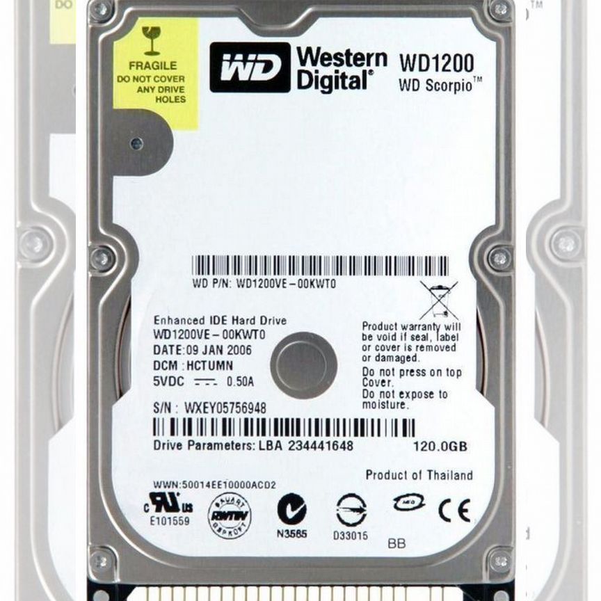 [WD1200VE] Жесткий Диск Western Digital 120gb Ide Wd1200ve