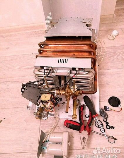 Ремонт газовых колонок, пайка теплообменников