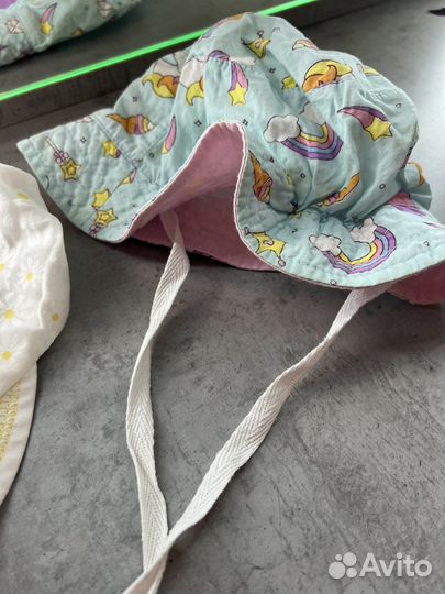 Панама и косынка детские для девочки 44-46 размер