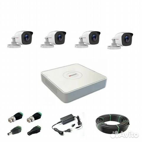 Комплект видеонаблюдения HiWatch на 4 камеры 2MP купить в Москве ...