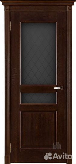 Межкомнатная дверь массив дуба Виктория, остеклённ