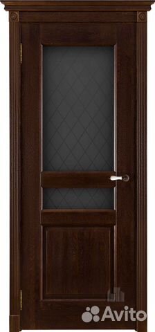 Межкомнатная дверь массив дуба Виктория, остеклённ