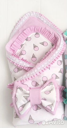 Конверт одеяло теплое на выписку для девочки