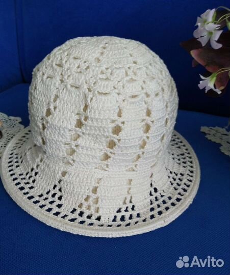 Шляпа женская летняя вязаная крючком