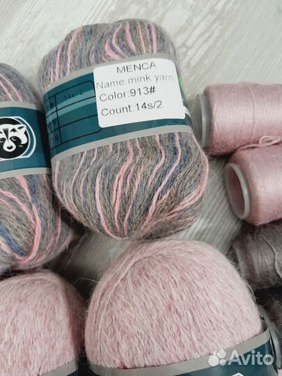 Пух норки 4 шт+доп нить 4 шт