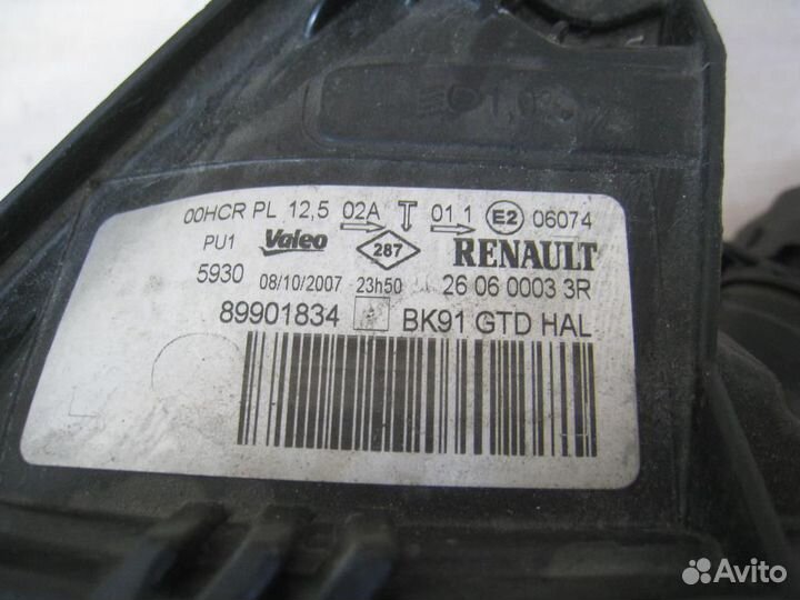Фара левая Renault Laguna 3 (BT1) 2008