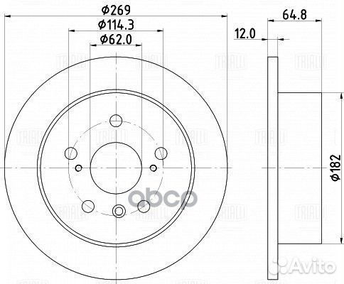 Диск тормозной задний Toyota Camry (01) /Lexus ES