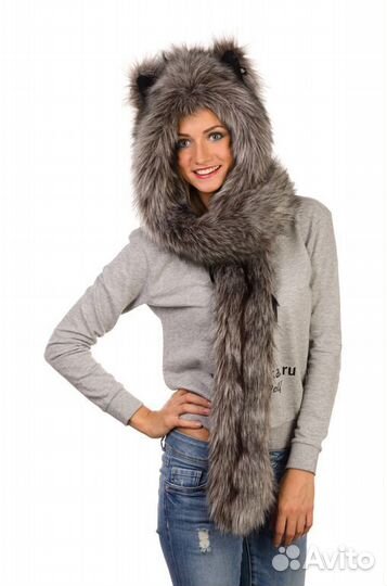 Стильная меховая волкошапка