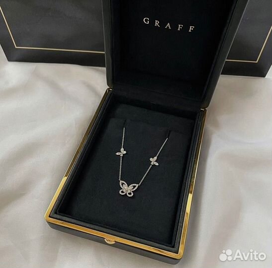 Колье Graff butterfly белое золото 750, бриллианты