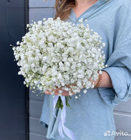 Букет невесты из гипсофил, цветы на никах