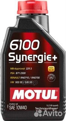 Motul Моторное масло 6100 10W40 synergie PLU