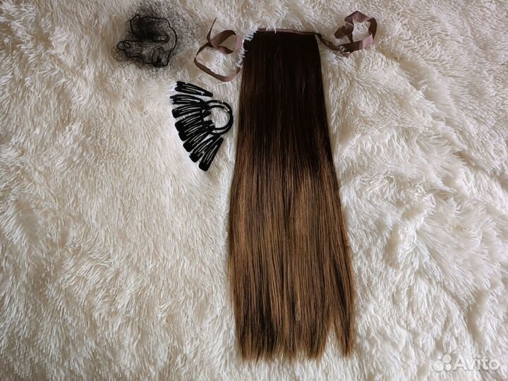 Хвост на ленте накладной шиньон для волос