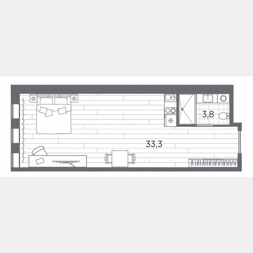 Апартаменты-студия, 37,1 м², 3/13 эт.