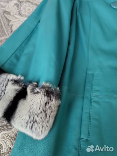 Пальто из натуральной кожи с утеплителем