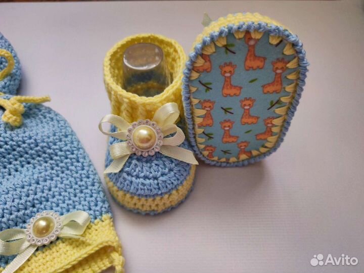 Комплект пинетки и шапочка