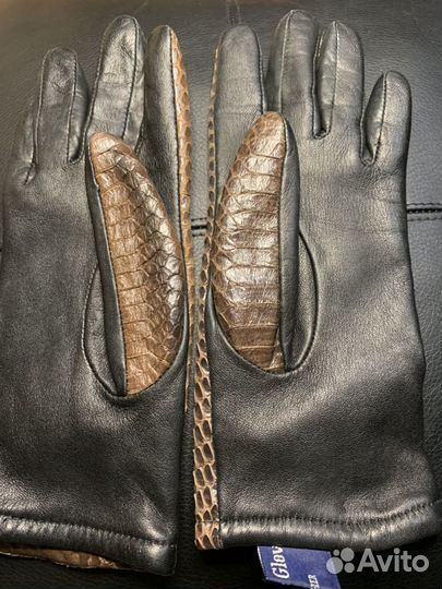 Перчатки из кожи питона, кожаные, замшевые