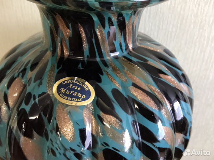 Ваза для цветов Мурановское стекло золочение