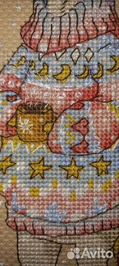 Вышивка крестом Единорог в свитере и с кружкой