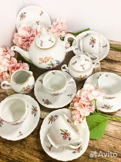 Чайный сервиз Мейсенский букет Чехия Bernadotte