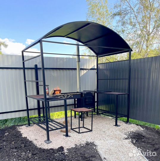 Кованый мангал с печью