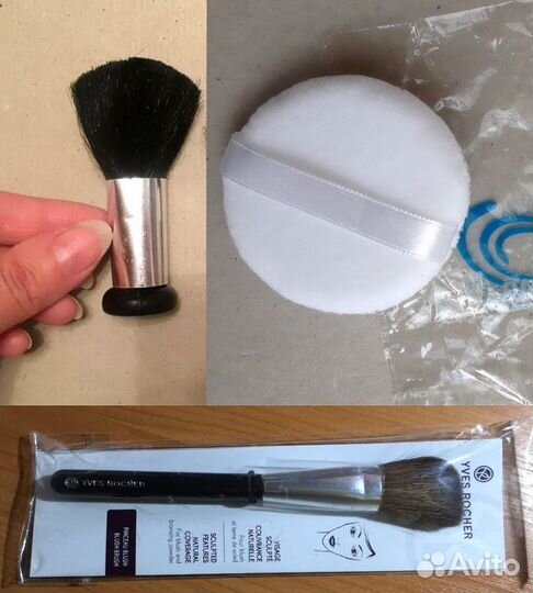 Зеркало, мешочки саше, кисти, дозаторы, спонж