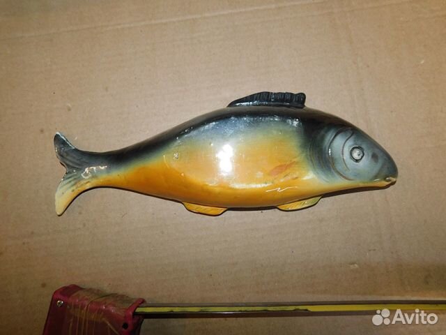 Старинная,фаянсовая масленка-шкатулка Рыба ри