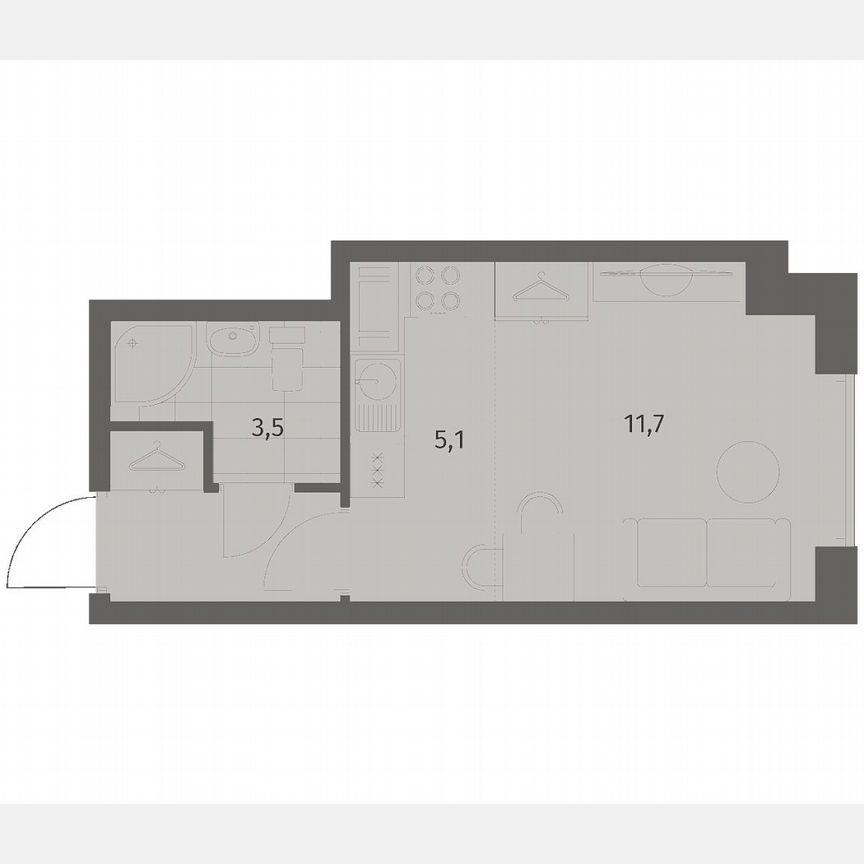 Квартира-студия, 23,9 м², 7/8 эт.