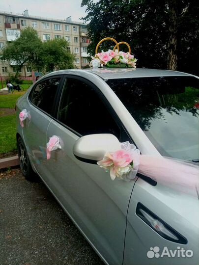 Свадебное украшение на машину (светло-розовый)