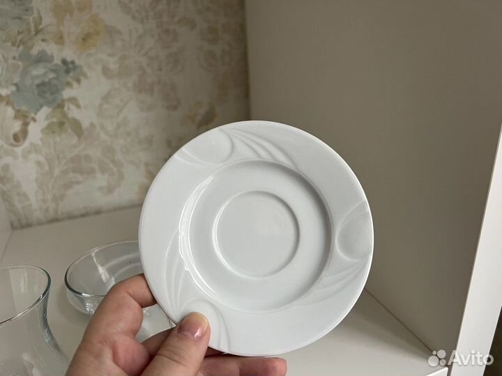 Туpeцкие стаканы аpмуды для чая с блюдцем