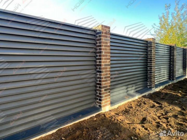 Забор жалюзи из металла
