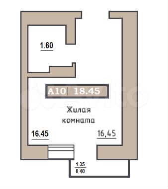 Квартира-студия, 18,5 м², 9/9 эт.