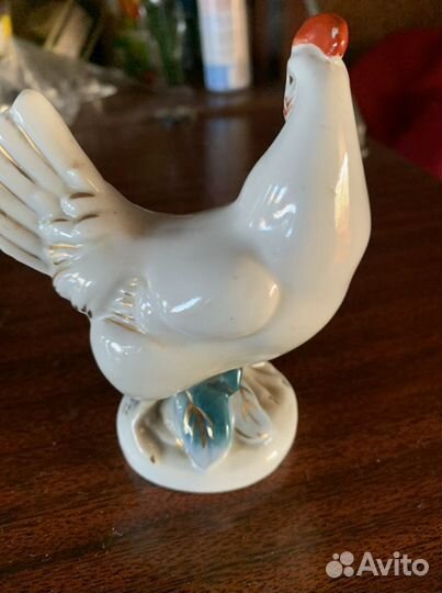 Гжель СССР 50 годы статуэтка курочка