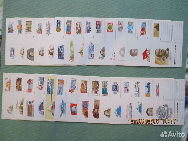 Комплект карточек с оригинальной маркой СССР