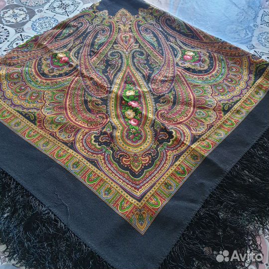 Павловопосадский платок шаль шерсть
