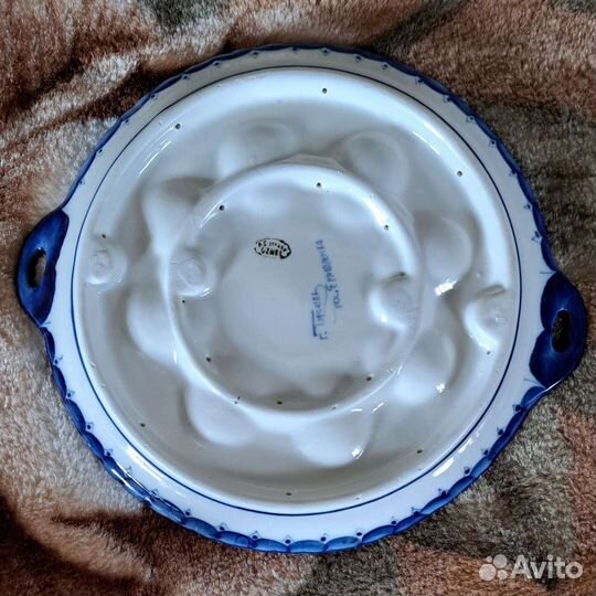 Тарелка для яиц гжель