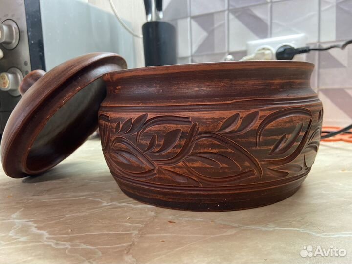 Горшок керамический глиняный