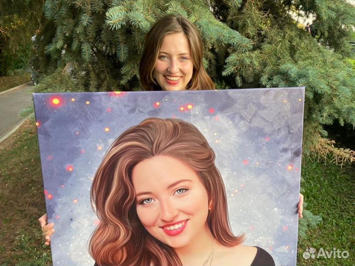 Портреты по фото на холсте.Стиль Dream art