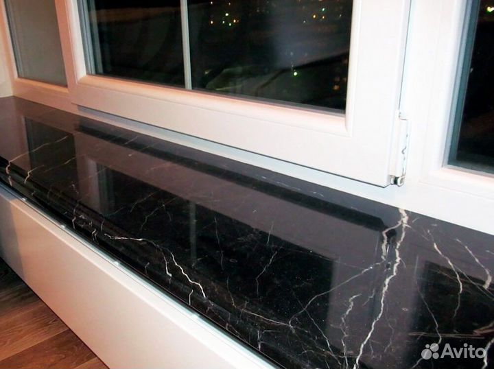 Подоконник из искусственного камня с замером