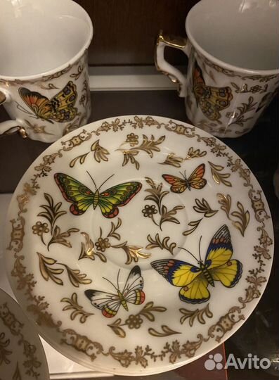Чайные чашки с блюдцами 6 персон