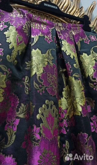 Юбка колокол 46-48 парчевый жаккард франция
