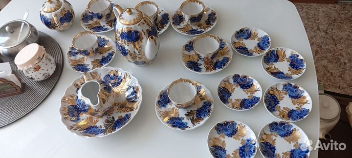 Кофейный сервиз лфз СССР золотой сад